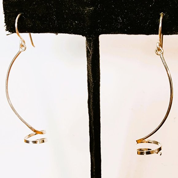 Sterling Earrings Pop Art Hallmarked & Signed - Picture 2 of 2